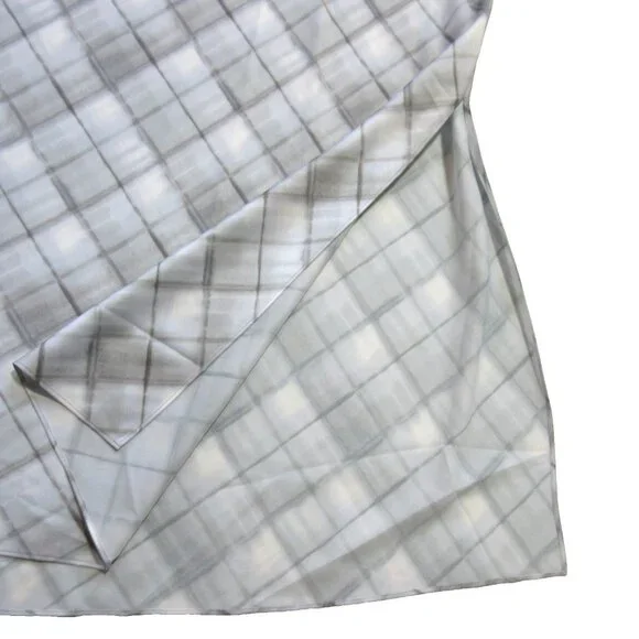 NWT Vince Hazy Plaid Satin Cowlneck Midi in Powder Blue Slip Dress 18 - Picture 8 of 8